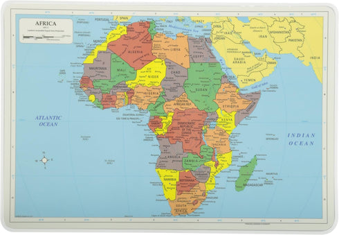 Painless Learning Africa Map Placemat, 12 x 17 1/2 inches...