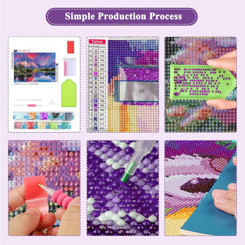 Lxmsja 5D Mountain Lake Scenery Diamond Art Painting Kits for Adults, Landscape Diamond Art, Full Round Drill Crystal Rhinestone Embroidery Craft ...