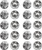 Micro Traders 20 Kits Silver Sew On Snap Fasteners Sewing Press Studs Buttons Clothing Accessories for Woolen Coats Windbreakers Jackets - 30mm...