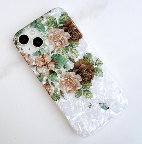 Qokey for iPhone 15 Plus Case,iPhone 14 Plus Case,Cute Flower Case for Girls Women,Shell Pattern Soft Bumper Lightweight Fit Case Shockproof Phone...