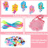 FLYINGSEEDS Mermaid Necklace Making Kit for Little Girls, Beads Jewelry Toys with Shoulder Box, Beaded Arts and Crafts Best Gifts for Toddlers Kid...