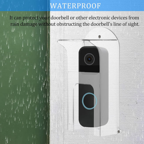 Transparent Doorbell Rain Cover Compatible with Blink/Google/Arlo/Eufy/Wyze/Reolink Video Doorbell, Plastic Doorbell Rain Sun Cover Shield Weather...