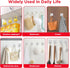 Vsezund 10 Pack Wall Hooks for Hanging 33lb(Max) Heavy Duty Self Adhesive Hooks Transparent Waterproof Sticky Hooks for Keys Bathroom Shower Outdo...
