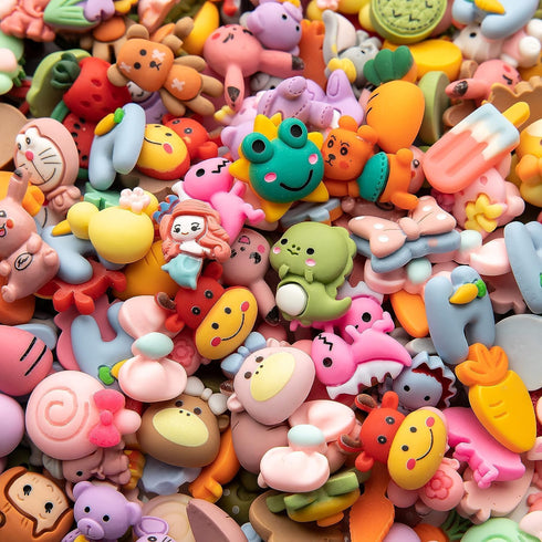 Slime Charms Cartoon Animal And Fruit Cute Set - Mixed Lot Assorted Fruit Resin Flatback Cute Sets For Diy Crafts Making,Decorations,Scrapbooking,...