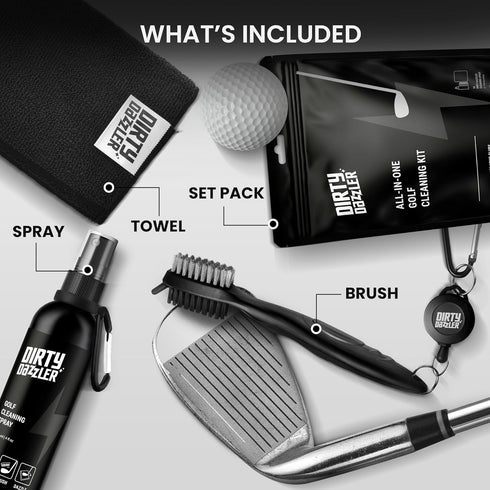 Golf Club Cleaning Kit - Includes a Groove Cleaner Tool with Golf Club Cleaner Brush, Towel and Golf Club Cleaner Spray....
