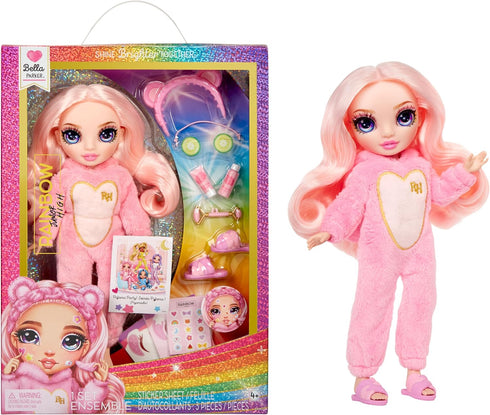 Rainbow High Jr High PJ Party - Bella, Pink 9" Posable Fashion Doll with Soft Onesie, Slippers, Fun Play Accessories, Great Toy Gift for Girls Kid...