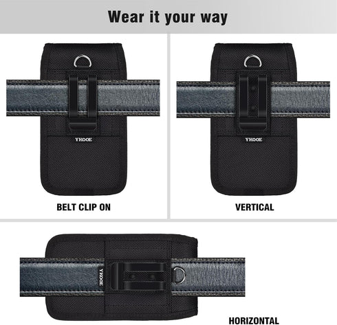 ykooe Dual Phone Holster Case with Belt Clip for Two Phones, for All iPhone Pro Max Plus (15 14 13 12 11), XS Max, Galaxy S24 S23 S22 S21 Plus/Ult...