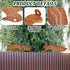 CREATCABIN Metal Rusty Running Squirrel to Screw in Wood Rust Silhouette Squirrel Decor Art Ornament Exquisite Animal Sculpture Tree Stake Decorat...