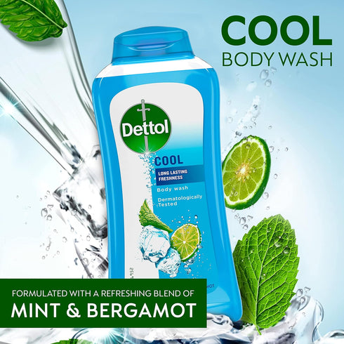 Dettol Cool Body Wash and Shower Gel, Body Wash with Mint and Bergamot, 8.45 Fl Oz (Pack of 1)...