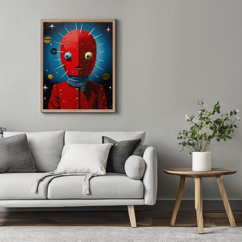 Posterizer 1 pcs-funky funny alien man-Abstract & Modern Art-Fantasy & Fiction Art-Gift for Art Lovers-Decor for Home & Office- UNFRAMED Wall Art...