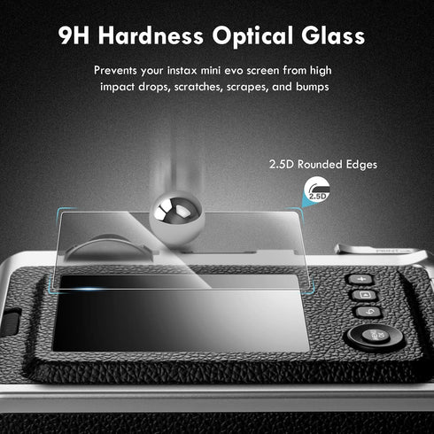 Rieibi Lens Cap & Screen Protector for Fujifilm Instax Mini EVO, Accessories for Fuji Instax Mini Evo Lens Cover with Anti-Loss String & LCD Scree...