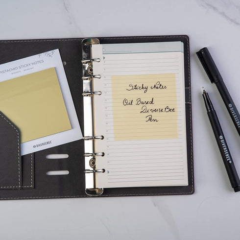 DIVERSEBEE Fine Tip Permanent Pens, 4 Pack Quick Dry Markers, Transparent Sticky Notes Writing Pens, Office School Art Supplies, Black Oil Based F...