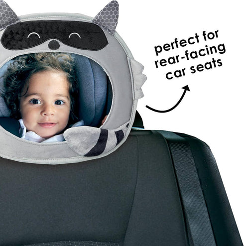 Diono Easy View Racoon Character Baby Car Mirror, Safety Car Seat Mirror for Rear Facing Infant, Fully Adjustable, Wide Crystal Clear View, Shatte...