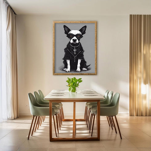 Posterizer 1 pcs- cool gangsta dog wearing sunglasses-Gothic Art-Art for Animal Lovers- Living Room Bedroom Decor- unframed wall art...