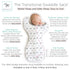 Amazing Baby Transitional Swaddle Sack with Arms Up Half-Length Sleeves and Mitten Cuffs, Medium, 3-6 months, 14-21 lbs, Tiny Elephants, Sterling ...