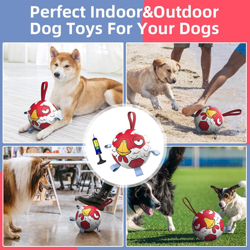 Dog Toys Soccer Ball with Straps, Outdoor Dog Toys, Puppy Birthday Gifts, Dog Water Toy, Durable Dog Balls for Small Medium Dog (6 Inch)...