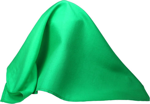 Fine Emerald Green 100% Silk Pocket Square Full-Sized 16"x16"...
