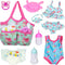 UNICORN ELEMENT 8 Pcs Baby Doll Clothes and Accessories, Baby Doll Feeding and Caring Set with Baby Doll Diaper Bag, Clothes, Diapers, Bottles, Pa...