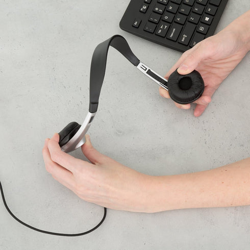 Egghead Stereo School Headphone with Leatherette Ear Cushion, Black, EGG-IAG-1008-SO...