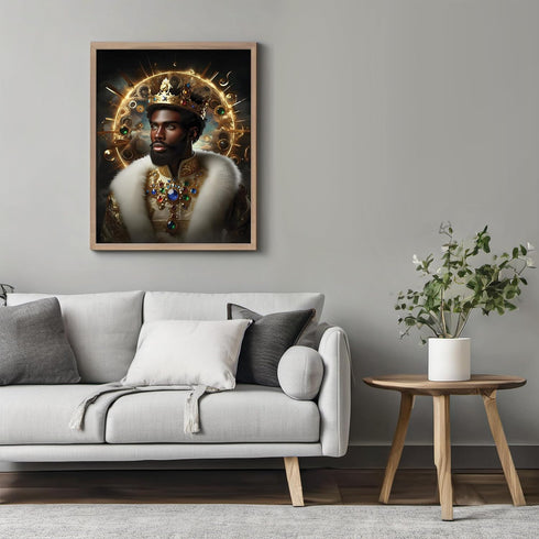 Posterizer 1 pcs-Abstract African King-chic motivating home decor-Afro-American Art Collection-Men's Art Collection-Decor for Game Room or Man Cav...