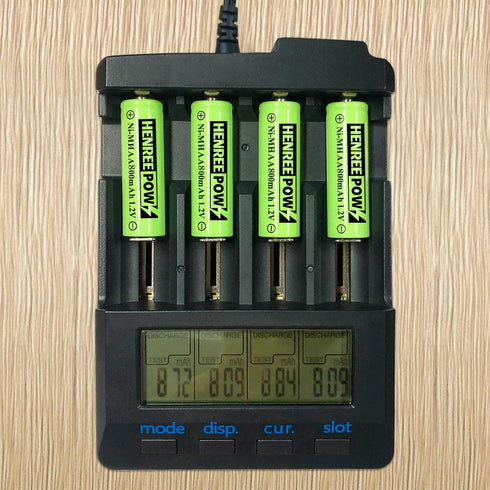 Henreepow Rechargeable AA Batteries, Ni-MH Double A Solar Batteries High Capacity 1.2V Pre-Charged for Outdoor Solar Lights, String Lights?Pathway...