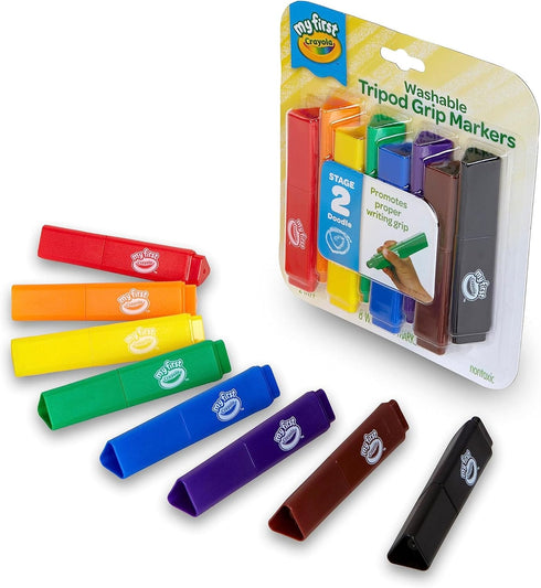 Crayola My First, Tripod Washable Markers for Toddlers, 8ct...