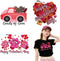 3 Sheets Valentine's Day Iron on Transfer Stickers Valentines Day Iron on Vinyl Patches Heat Transfer Red Heart Design HTV Iron on Transfer Paper ...