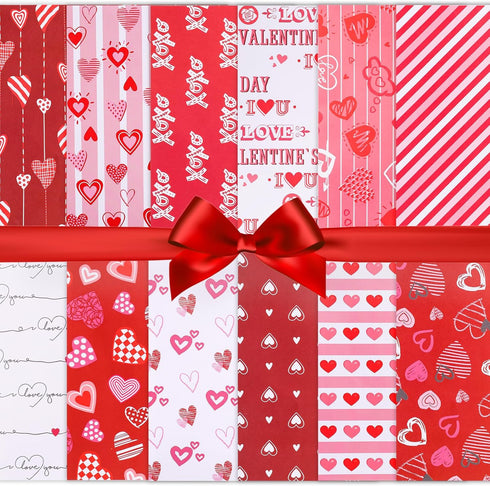 PEUTIER 24 Sheets Valentine's Day Pattern Paper, 11.8X11.8 Inch Double-Sided Love Scrapbook Paper Valentine's Day Scrapbook Paper Decorative Craft...