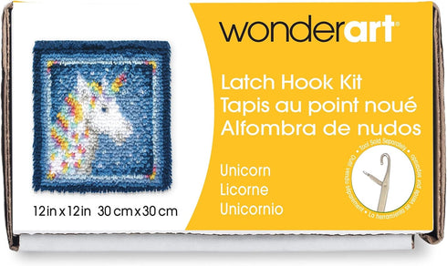 Wonderart Latch-Hook Kit, Unicorn, 12" X 12"...