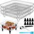 Air Fryer Accessories with 8pcs Foot Cover - 8" Square 3 Stackable Dehydrator Racks Fits 5.8 QT Air Fryer Racks for Cosori, Instant Vortex, Nuwave...