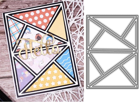 Cutting Dies Metal Stencils Scrapbooking Tools Flowers Lace Frame DIY Embossing Template for Paper Card Making Album Arts Crafts Supplies (Triangl...