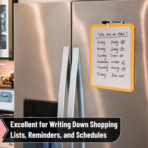 Mr. Pen- Dry Erase Board, 14” x 11” with a Black Dry Erase Marker, Orange Frame, Small White Board, White Board for Kids, White Board for Students...