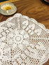 White Handmade Crochet Cotton Table Runner Lace Doilies Doily Rectangle Dresser Scarves,16 by 24 Inches....
