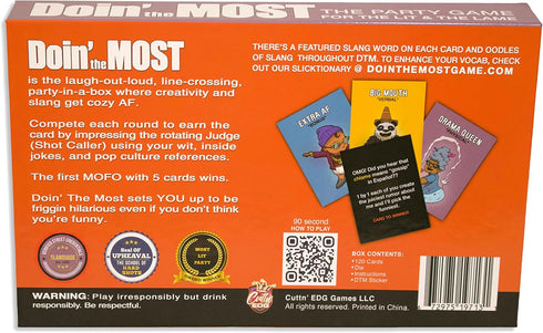 Doin the Most Doin' The Most- The Slang-Based, Social Game Orange, 5.9 x 9.3 x 1.4...