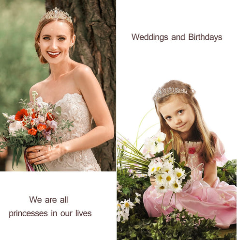 Velscrun Birthday Queen Tiaras Crown for Women, Girls Princess Crowns for Women, Queen Tiara for Mom, Golden Yellow Rhinestones Birth Crown Headba...