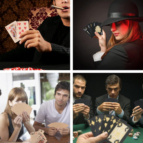 2 Packs Standard Playing Card Decks - Waterproof Plastic Poker Cards for Texas Hold'em, Blackjack, Euchre, Canasta Card Game,Gin Rummy, Baccarat...