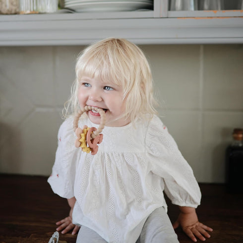 mushie Silicone Nature Teething Ring Toy...