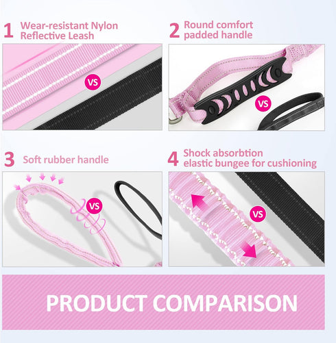 IOKHEIRA Dog Leash, Dog Leash for Large Dogs, Multifunctional Dog Leashes for Medium Dogs, Adjustable Dog Leash with Car Seatbelt, 4-6 FT Strong B...