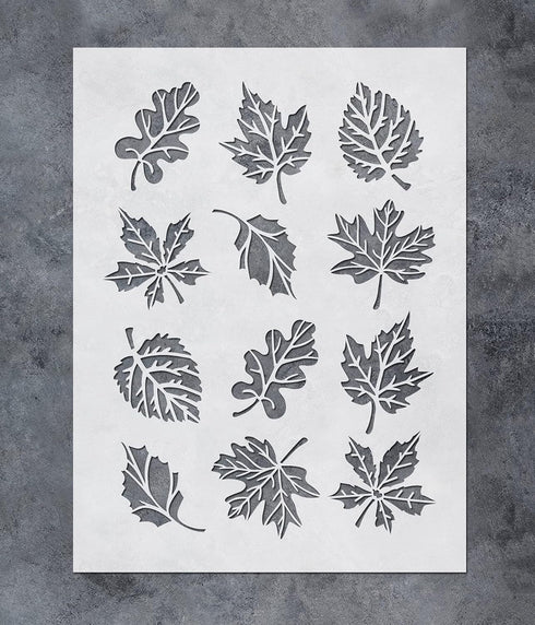 GSS Designs Leaf Stencils for Painting - Fall Leaves Stencils for Painting on Wood Wall Fabric Canvas Paper Crafts Card Making Background- Reusabl...