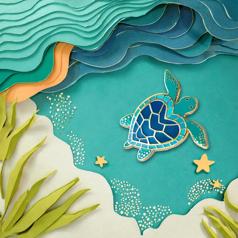 Cute Sea Turtle Heart Lapel Pin, Sea Turtle Gifts, Ocean Beach Turquoise Pin Brooch Accessories for Women, Turtle Brooch Charm Jewelry, Mother's D...