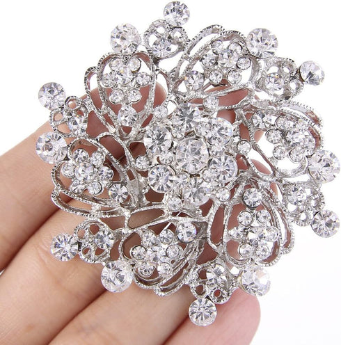 EVER FAITH Wedding Corsage Jewelry Austrian Crystal Elegant Flower Wreath Brooch Pin for Women...