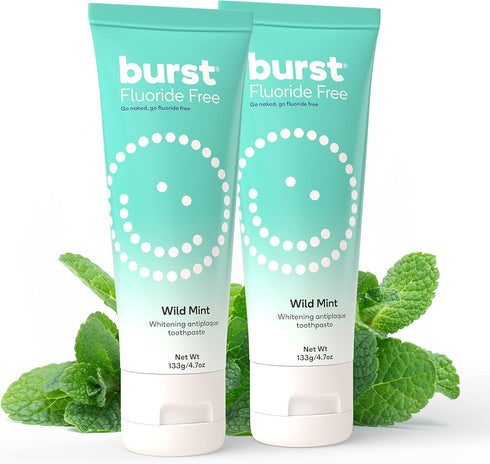 BURST Fluoride Free Toothpaste - Whitening Toothpaste for Stain Removal - Sensitive Toothpaste with Xylitol – Vegan, Gluten Free, SLS Free Toothpa...