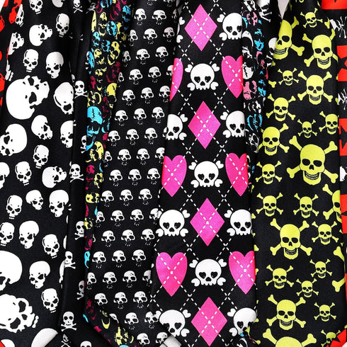 10pcs Skull Large Dog Neck Ties, Festival Dog Ties for Medium Large Dogs, Bulk Handmade Large Dog Collar Grooming Ties, Holiday Skull Pattern Dog ...