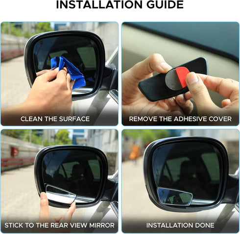 EcoNour Car Blind Spot Mirror, Car Side Mirror (2 Pack) - Convex Rear View Blind Spot Mirrors, 2" Rectangle HD Car Side Mirror Blindspot, Wide Ang...