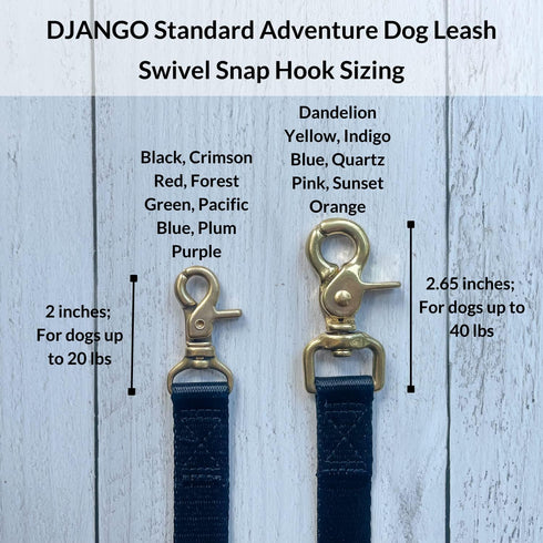 DJANGO Adventure Dog Leash – Strong, Comfortable, and Stylish Dog Leash with Solid Brass Hardware and Padded Handle - Designed for Outdoor Adventu...