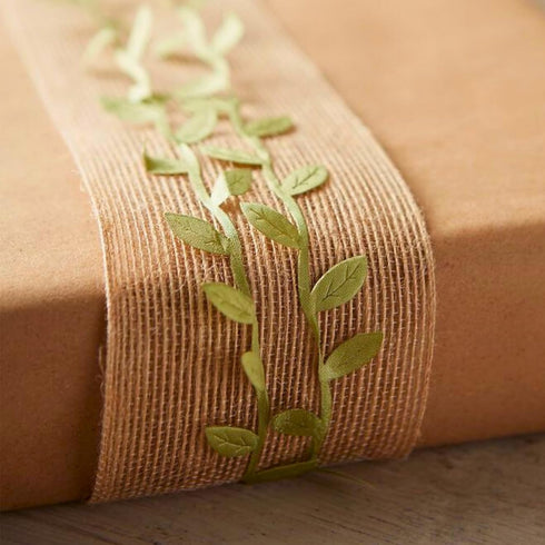 Leaf Ribbon 40 Yard Fabric Ribbons Roll Green Leaf Ribbon 1" Width Artificial Olive Leaf Trim Ribbon or Gift Wrapping Craft DIY...