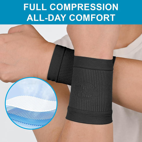 KEKING® Compression Wrist Sleeves for Women Men, 1 Pair, Premium Wrist Support Bands for Carpal Tunnel, Improve Circulation & Recovery, Tendonitis...