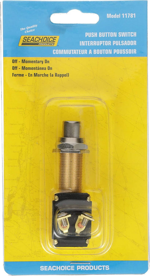 Seachoice 2-Position Push Button Starter/Horn Switch,Silver...