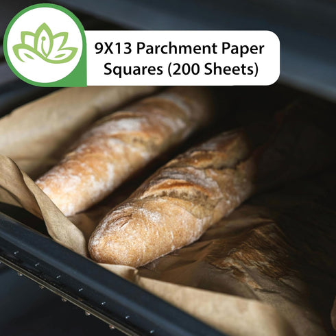 Zenlogy 9x13 Parchment Paper (100 sheets) - Unbleached, High Heat, Non-stick, Pre-cut Baking Paper for Quarter Sheet Pans - Great for Baking, Roas...