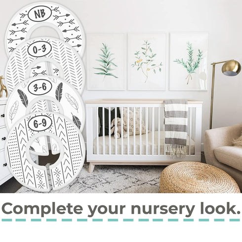 Baby Closet Size Dividers - 7X Boho Nursery Closet Dividers for Baby Clothes - Bohemian Nursery Decor - Baby Closet Dividers for Boy or Girl - [Bo...